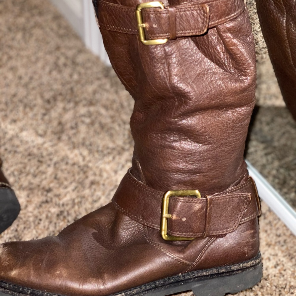 Buttery soft brown distressed boots